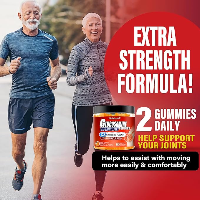 Sugar Free Glucosamine Chondroitin Gummgies, Extra 1500mg with (90 Count)