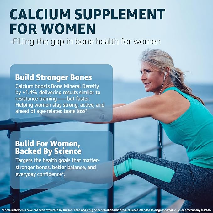 Calcium Gummies 600mg - Calcium Supplement for Women, Ocean Algae Calcium | Vitamin D3, K2, Magnesium | for Bone Strength, Muscle & Immnue | Sustainably Sourced Algae Calcium, 70+ Mineral, 1PACK