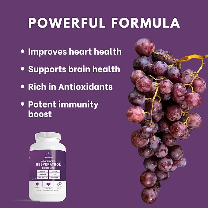 Advanced Resveratrol Complex with CoQ10, Olive 120 Capsules