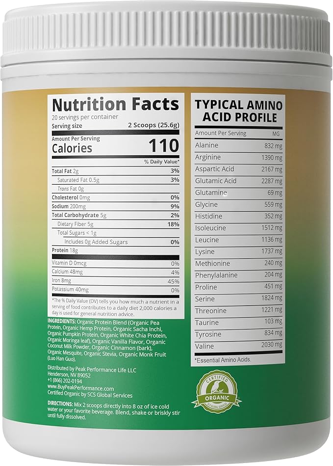 Organic Paleo Grain Free Plant Based 1g of