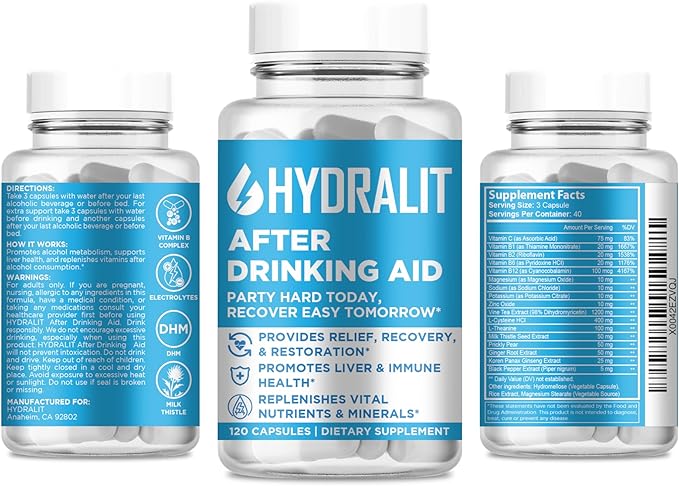 After Drinking Aid Supplement Pre Game 120 Capsules