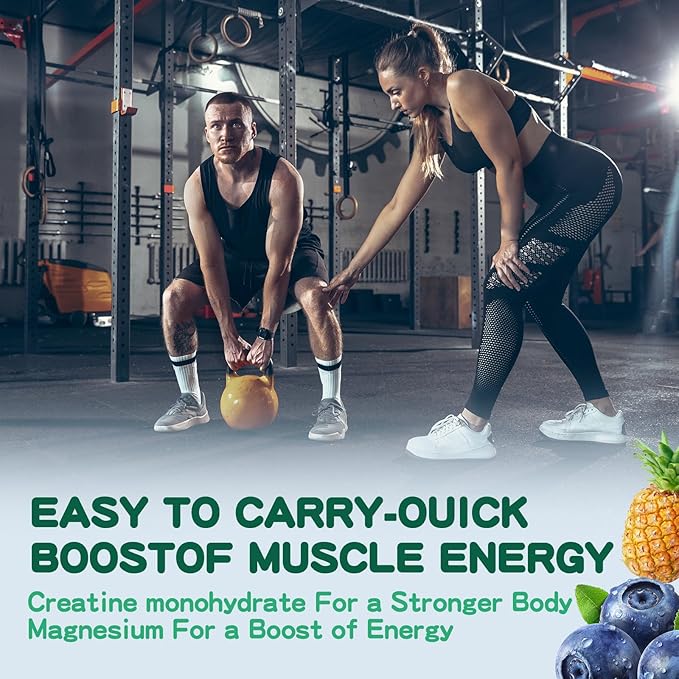 Creatine Monohydrate Gummies 5000mg for Men & Women, Creatine Monohydrate for Muscle Strength, Muscle Builder, Energy Boost, Pre-Workout Supplement(120 Count)-Blueberry Pineapple Flavor.