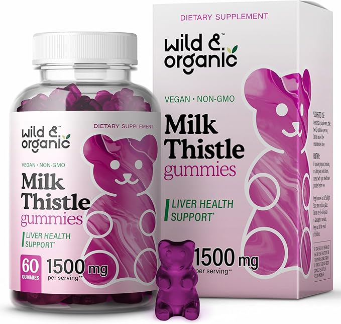 Wild & Organic Milk Thistle Gummies 4:1 Extract 60 Vegan