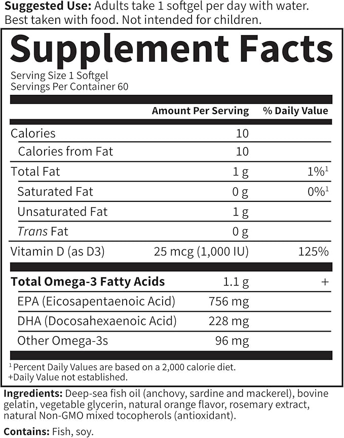 Garden of Life Minami Supercritical Platinum 3 Fish 1100Mg Omega-3S, Omega-3S, 1,000 1,000 Iu D3, 60 60 Softgels