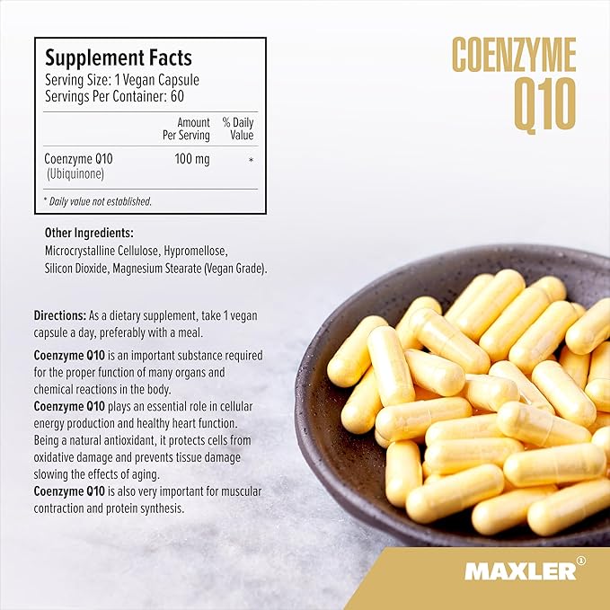 Maxler Coenzyme Q10 (Ubiquinone) Antioxidant Supplement 100 mg Q-10 per 60 Vegan CoQ10 Capsules