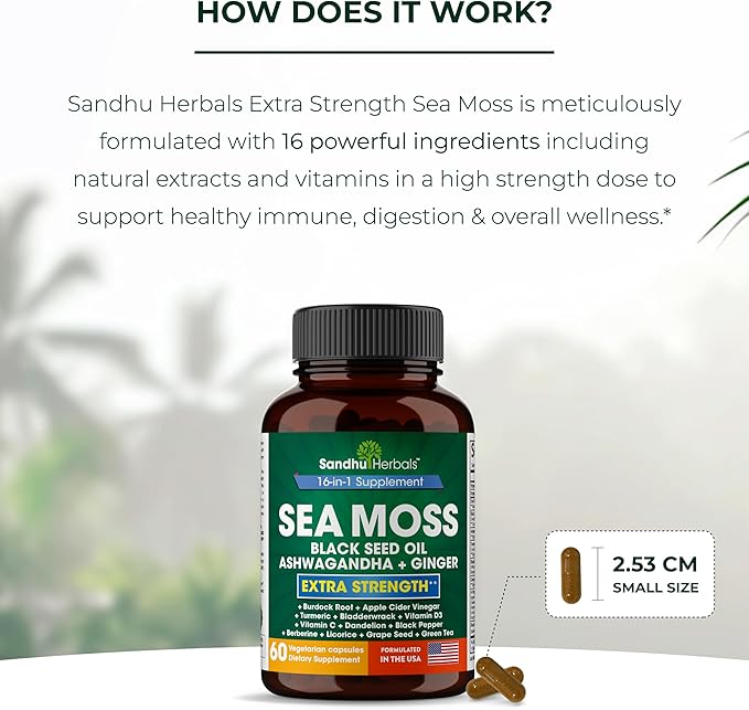 Sea Moss Capsules with Black Seed 60 Pills