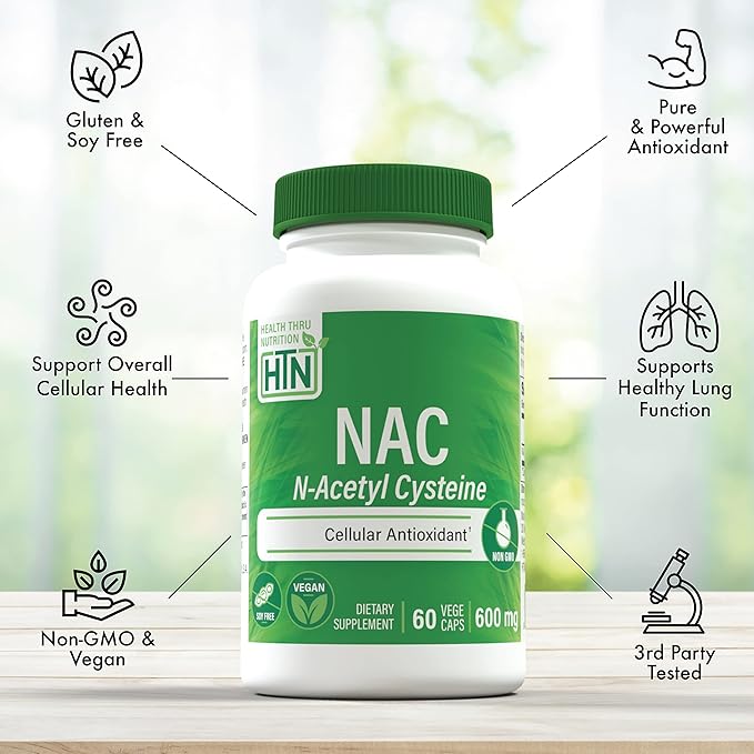 Health Thru Nutrition NAC N-Acetyl-Cysteine 600mg 60 Capsules