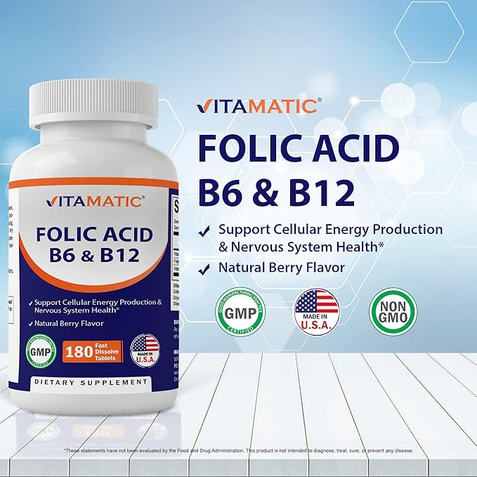 Vitamatic Folic Acid B12 B6 180 Fast