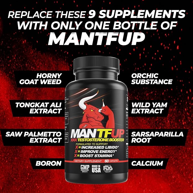 Vitality Enhancer for Men | Fast-Acting Testosterone Booster & Daily Supplement to Support Male Health & Libido | Potenciadores de Testosterona | Made in USA (1 Month Supply, 60 Caplets)