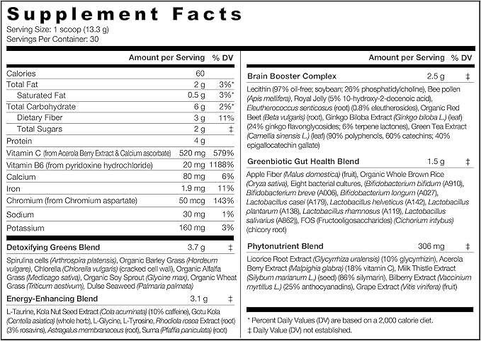 Genuine Health Greens + Extra Energy 30 Servings