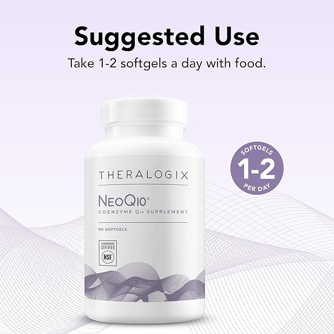 Theralogix NeoQ10 Coenzyme Q10 Supplement CoQ10 Fertility 90 Softgels (90-Day Supply)