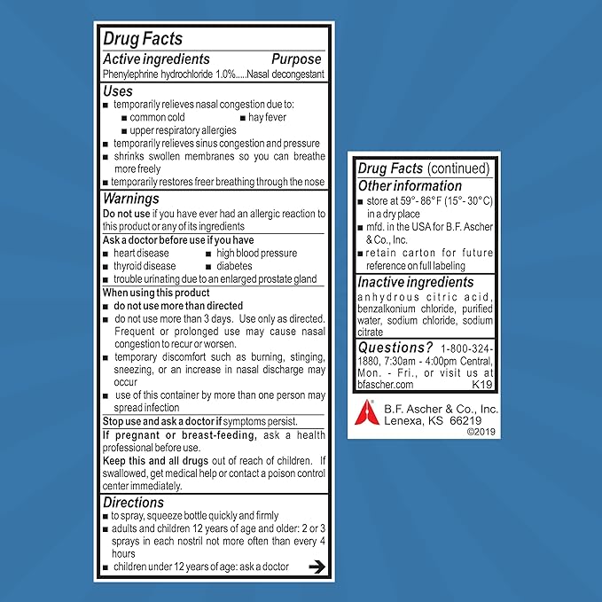 Neosynephrine, Nasal Spray for Cold Sinus 0.5 Fl