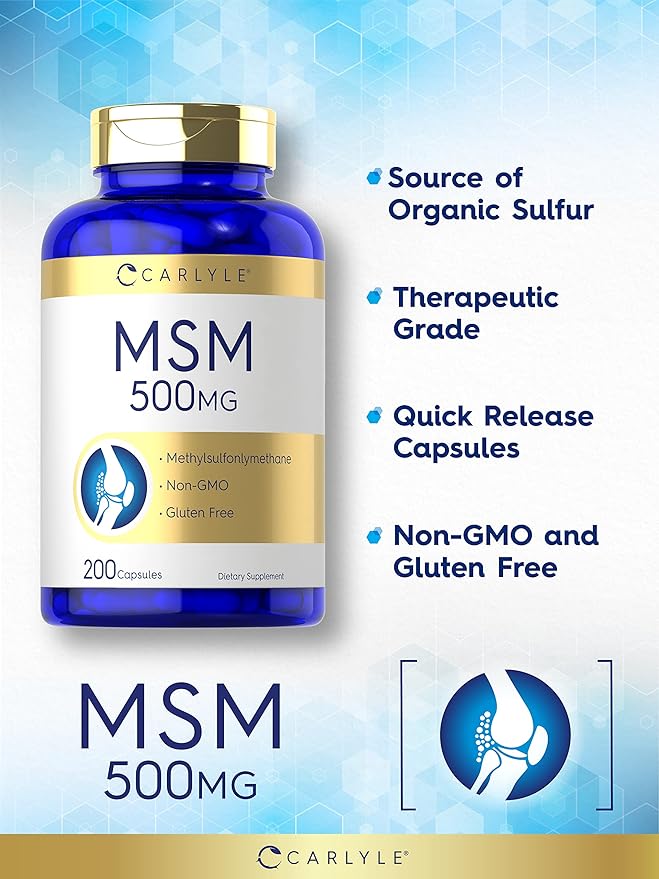 Carlyle MSM Supplement 500mg | 200 Capsules