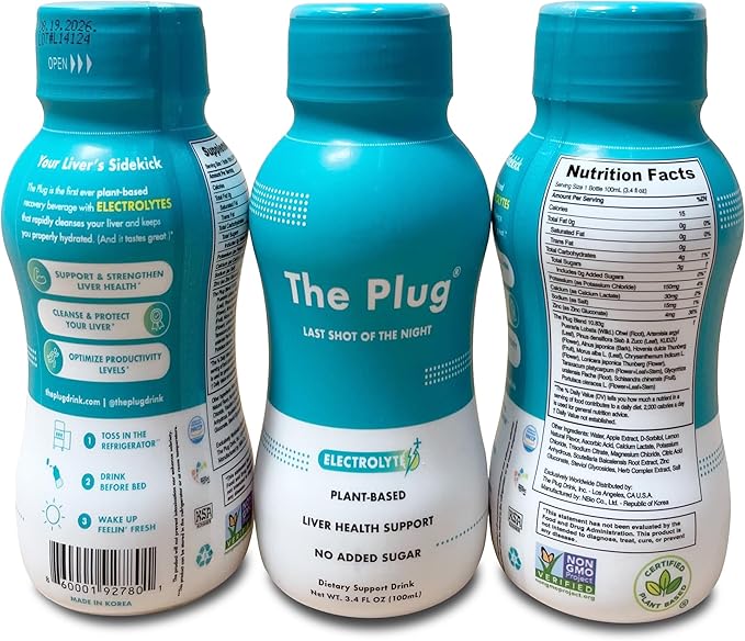 The Plug Liver Cleanse Detox & Repair Drink Electrolytes Organic Herbal Liquid Detoxify Body Plants Supplement Support Weight Loss Natural Health Hydrate Sports Energy Immunity Shots Minerals Vitamins