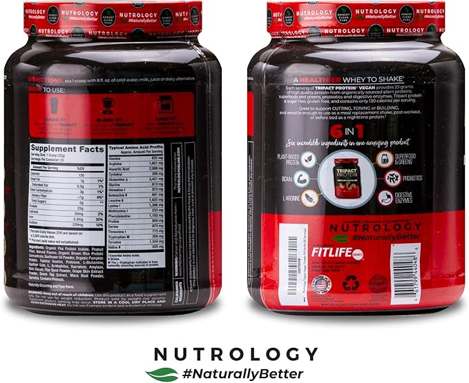 TRIPACT Vegan Protein Powder, for Vegan 20 Servings