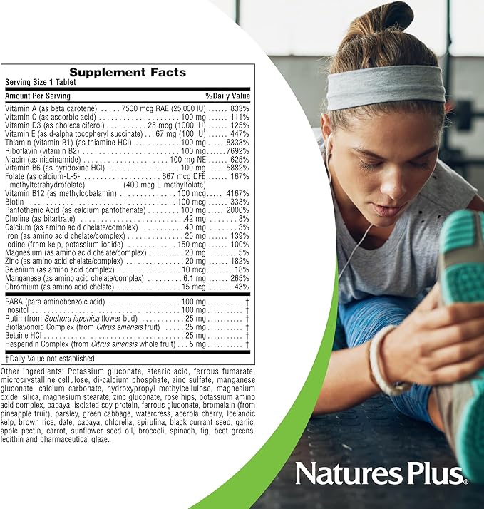 Natures Plus Ultra II Daily - 180 Tablets, Pack of 2 - Whole Food Vitamin & Mineral Supplement - Sustained Release - Vegetarian - 360 Total Servings