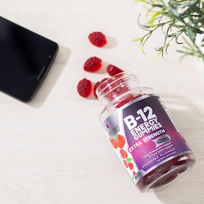 Vitamin B12 Energy Gummies 4500mcg Chewable B-12 Gummy 120 Gummies