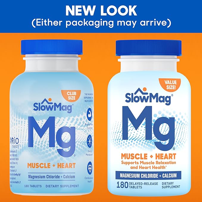 SlowMag Muscle + Heart Magnesium Chloride 180 Count