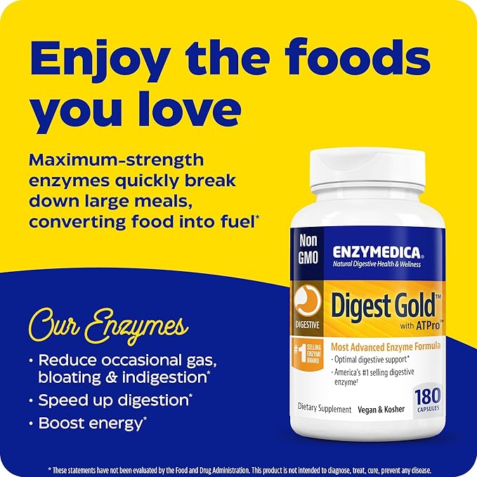 Enzymedica Digest Gold + ATPro, Maximum 180 Count