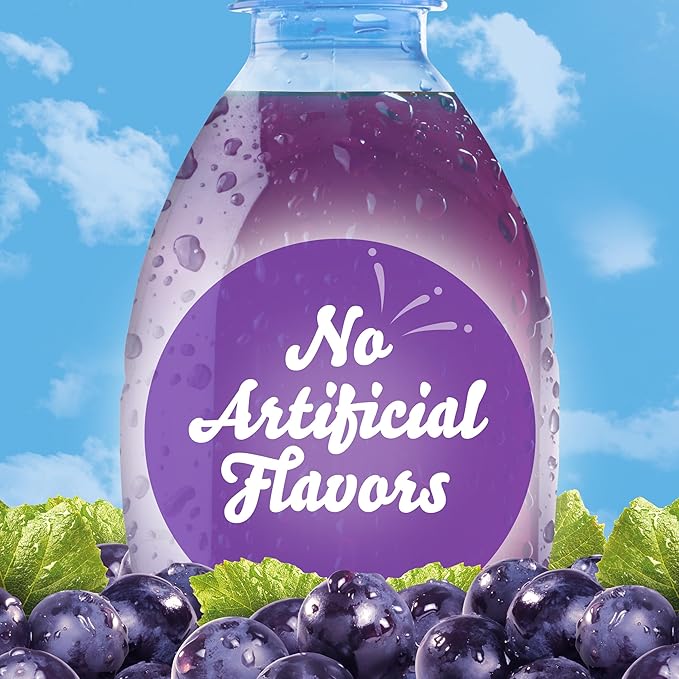 Crystal Light Grape Naturally Flavored Powdered Drink Mix with Caffeine, 120 ct Pack, 4 Boxes of 30 On-the-Go Packets