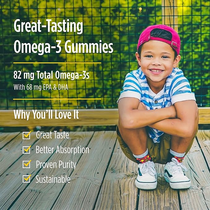 Nordic Naturals Nordic Omega-3 Gummies, Tangerine 120 Gummies 82 mg Omega-3s with 60 Servings