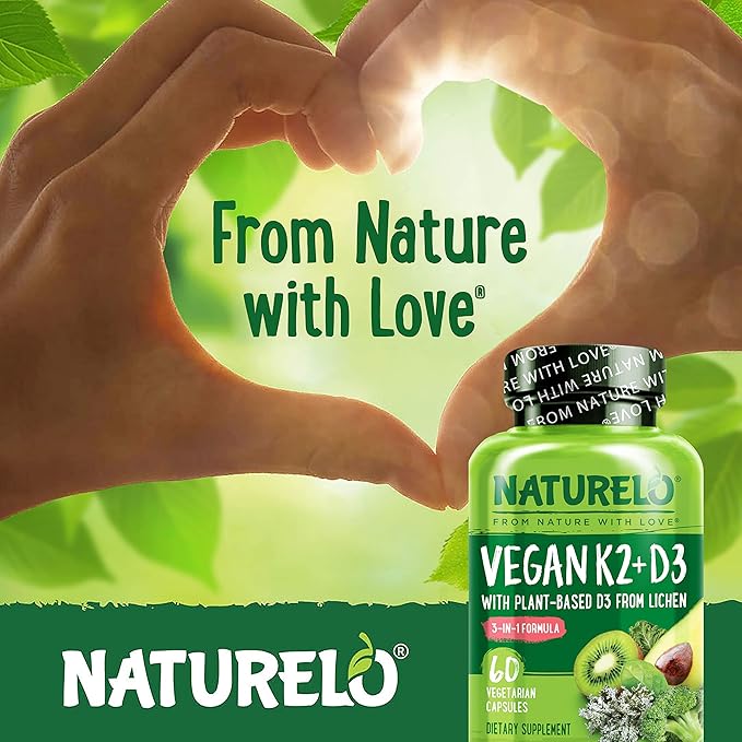 NATURELO Vegan K2+D3 D3 from D3 Supplement (60 Count 1))