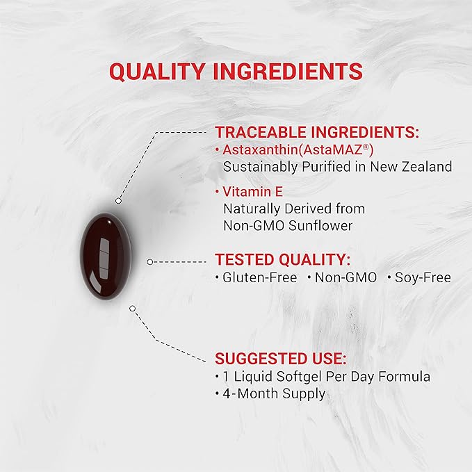 Naturalis New Zealand Astaxanthin (12mg) 120 Softgels (4 Month