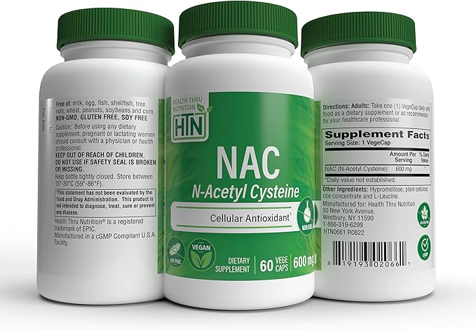 Health Thru Nutrition NAC N-Acetyl-Cysteine 600mg 60 Capsules