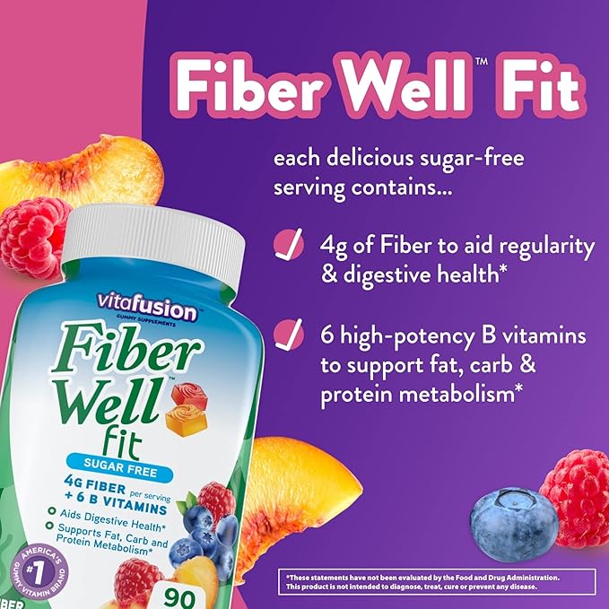 Vitafusion Fiber Well Fit Gummies Supplement, 90 Count