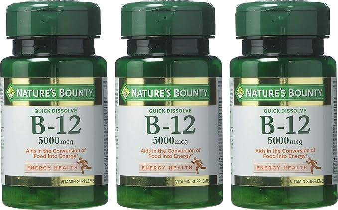 Nature's Bounty Vitamin B-12 5000 mcg, 40 Quick 3)