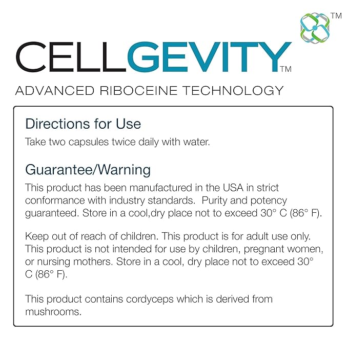 Cellgevity, Advanced Riboceine Technology, 120 Vegetable 60 Servings 2)