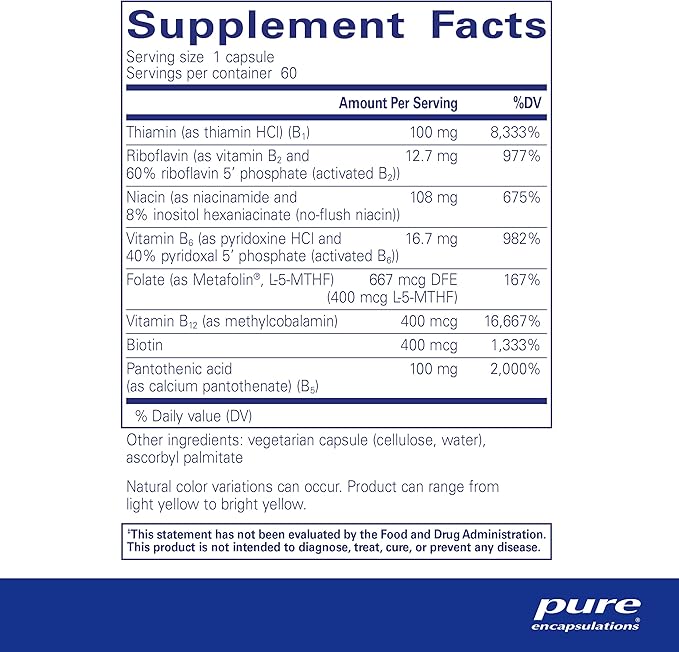 Pure Encapsulations B-Complex Plus B12 & 60 Capsules
