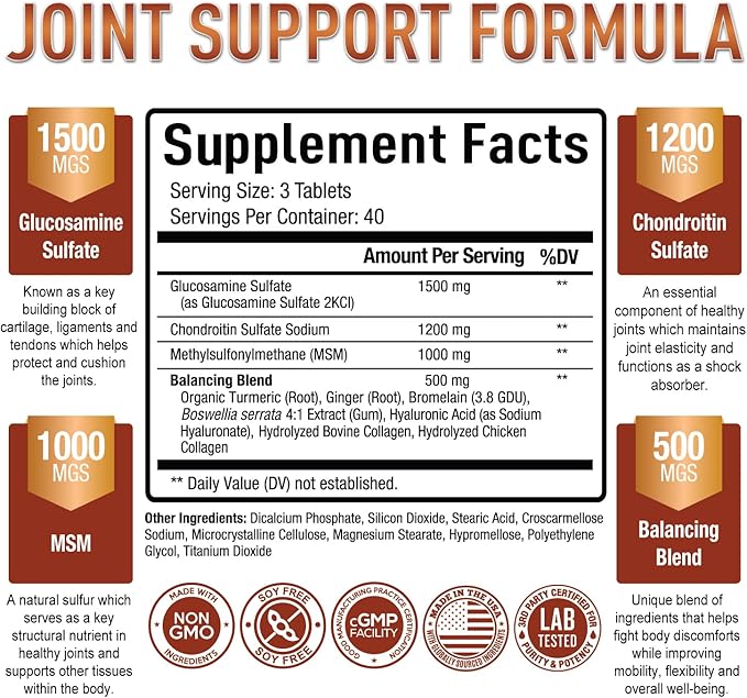Purely Optimal Premium Glucosamine Chondroitin MSM
