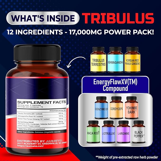 Tribulus Terrestris 98% Saponins 12-in-1 Formula