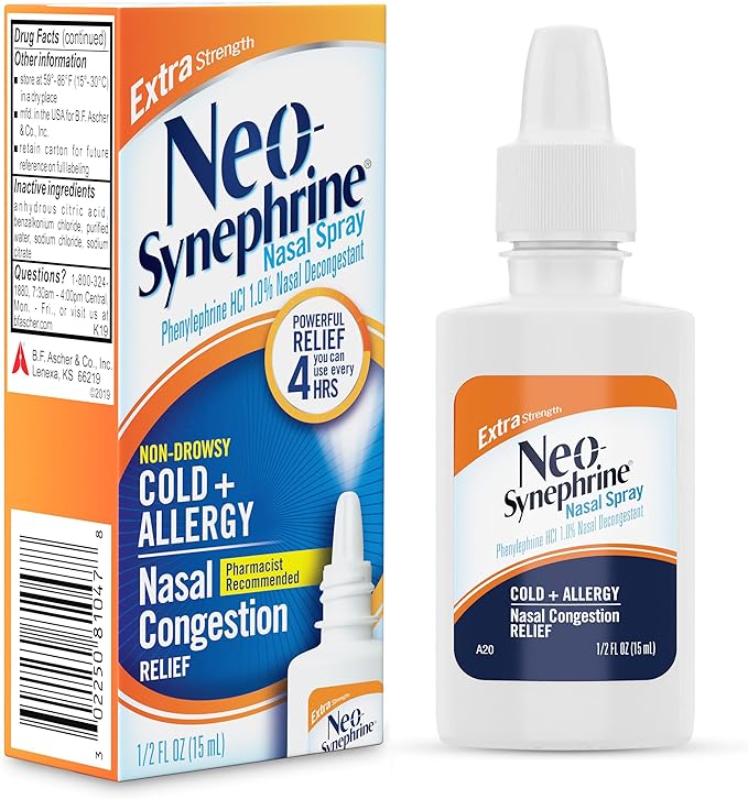 Neosynephrine, Nasal Spray for Cold Sinus 0.5 Fl