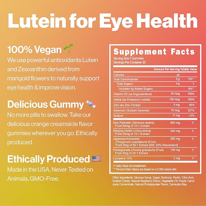 Lutein Vision Vision Support Gummies 60-Count