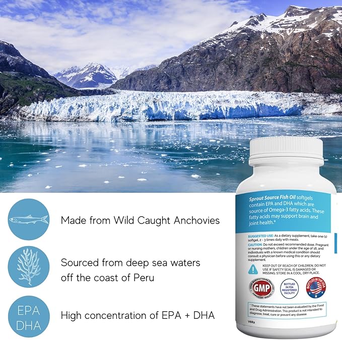 Sea-Harvested Pelagic Omega-3 Fish Oil 1200mg, 90-Day 90-Day Supply 90 Softgels