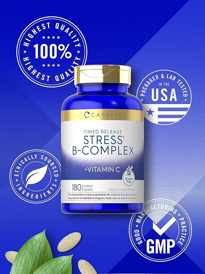Carlyle Stress B-Complex Vitamin Supplement 180 Caplets