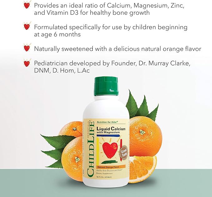 ChildLife Essentials Liquid Calcium Magnesium Supplement D3 & 16 Fl 3)
