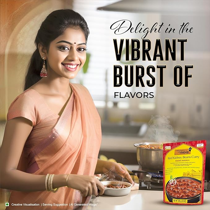 Kitchens of India Rajma Masala – Red Kidney Beans Curry, 10 Ounces (Pack of 3), Gourmet Ready to Eat Authentic Vegetarian Indian Food, Gluten-Free
