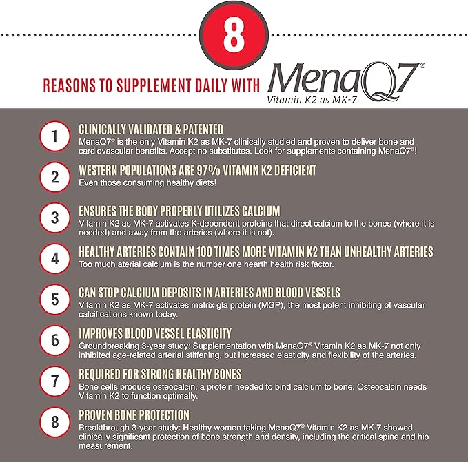Vitamin k2 MK-7 Supplement 180mcg -Vitamin K2 Supports 60 Easy MenaQ7 K2 K2 MK7 MK7