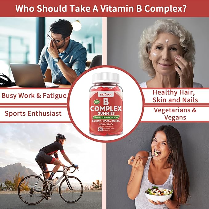 Vitamin B Complex Gummies, Vegan Vitamin 2000 mcg B12, Methyl 120 Cts