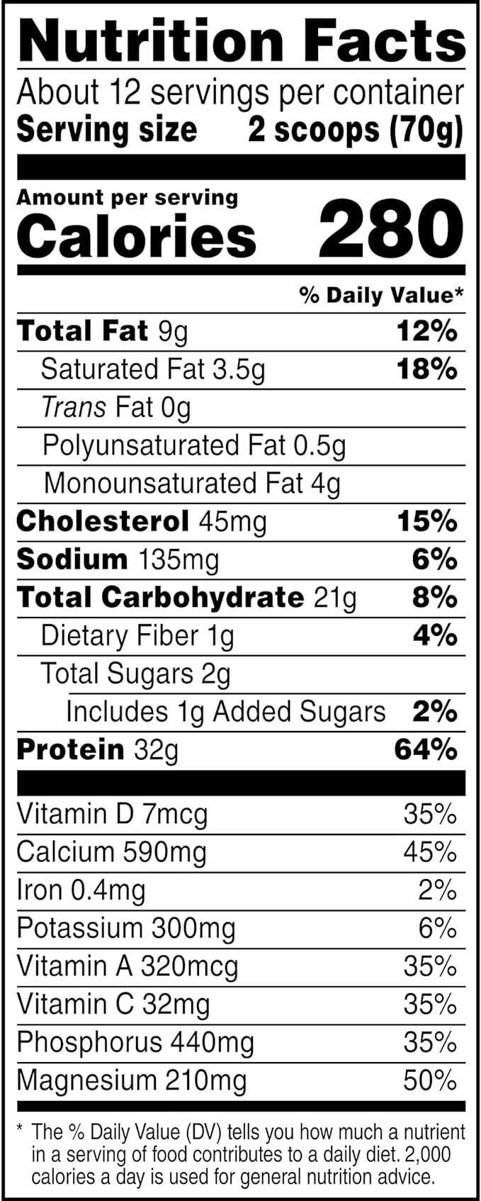 Muscle Milk Genuine Protein Powder, Vanilla 1.93 Pounds, 12 Servings, 32g Protein, 2g Sugar,
