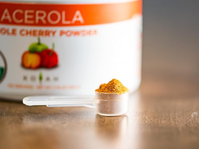 KOYAH - Organic Acerola Powder: Freeze-dried, 100% Pure, 500 mg 60 Servings,