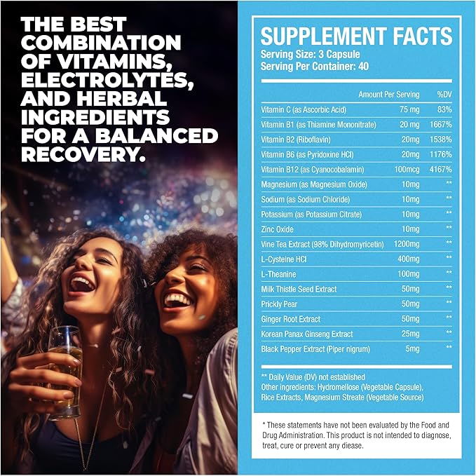 After Drinking Aid Supplement Pre Game 120 Capsules