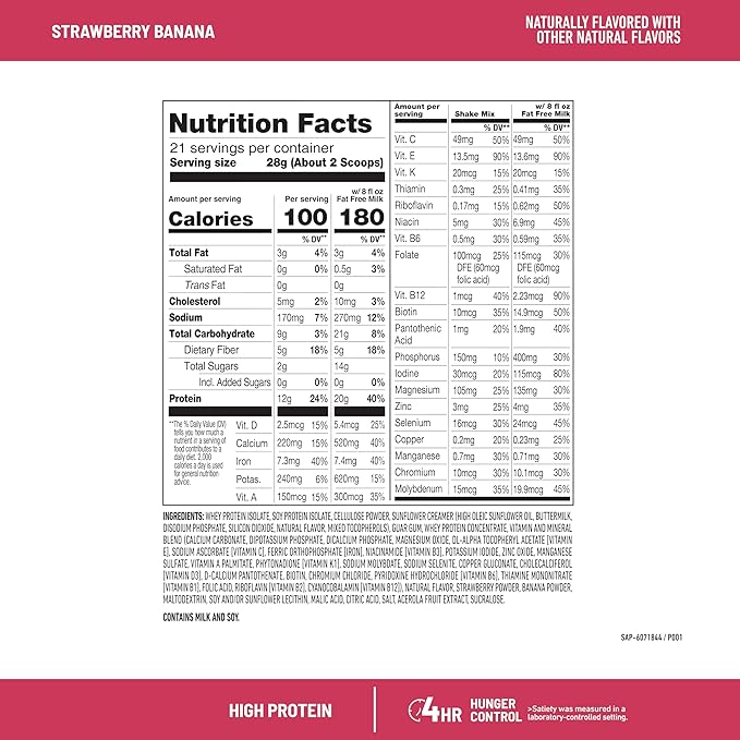 SlimFast High Protein Smoothie Mix Plus 21 Servings, 1.29 Pounds,