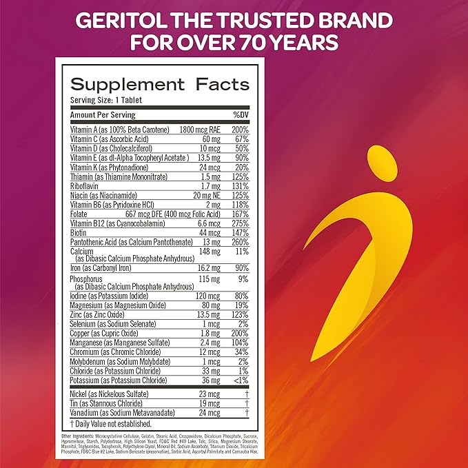 Geritol, Multivitamin Supplement, Contains B-Vitamins, Antioxidants, 26 Essential 40 Tablets