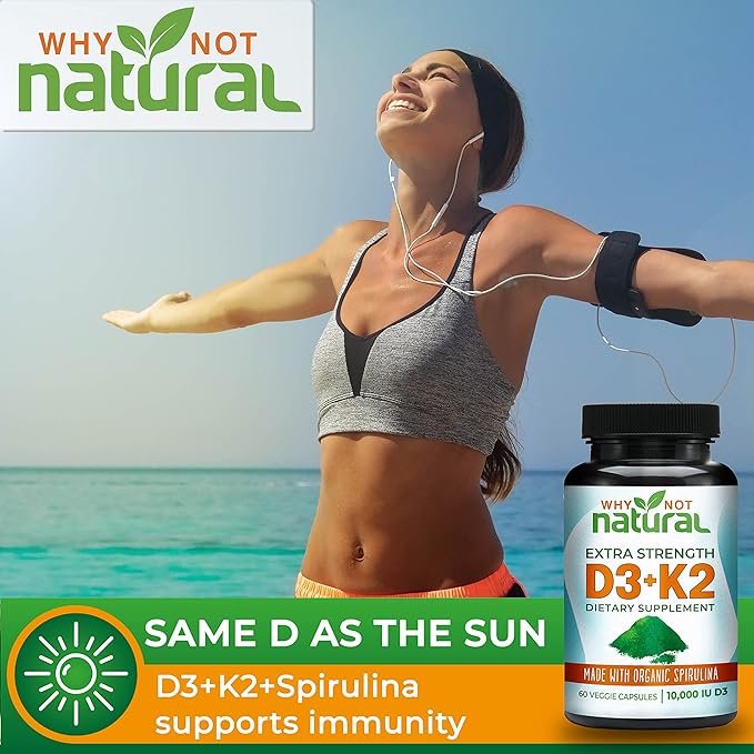 Vitamin D3 K2 (MK-7) with Organic 10000 IU