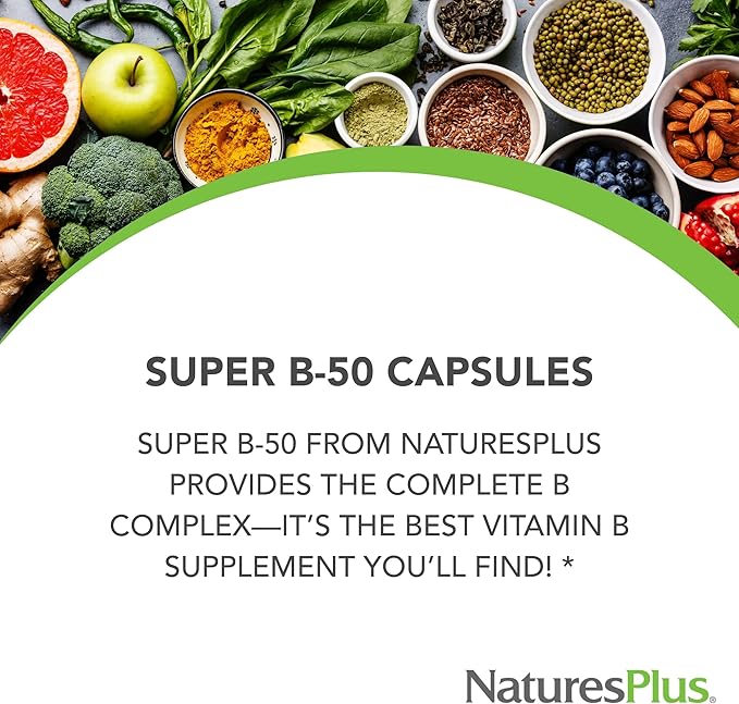 Nature's Plus Super B-50 Balanced B-Complex 180 Vegetarian