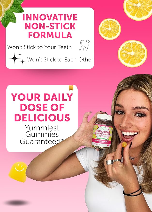 Collagen Gummies - Tastiest Proprietary Formula 200mg Hydrolyzed 12 Pack